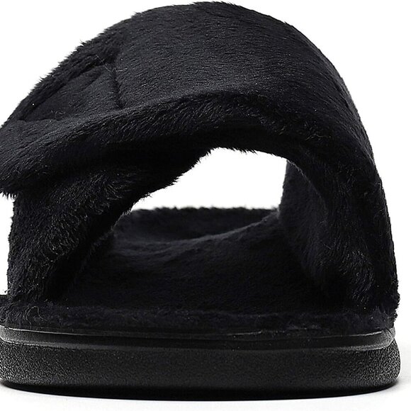 Women's Orthopedic Fuzzy House Slippers Arch Support Heel Cup Sandals - Picture 8 of 8